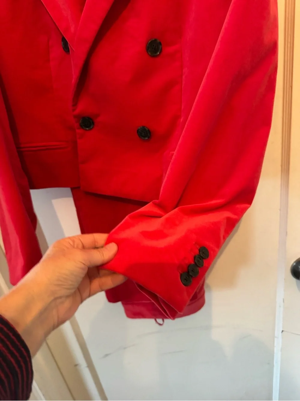 J. Crew Red Velvet Suit size 10